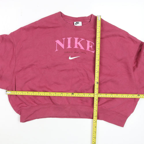 Nike Womens Pink Crew Neck Pullover Sweatshirt XL Relaxed Fit
