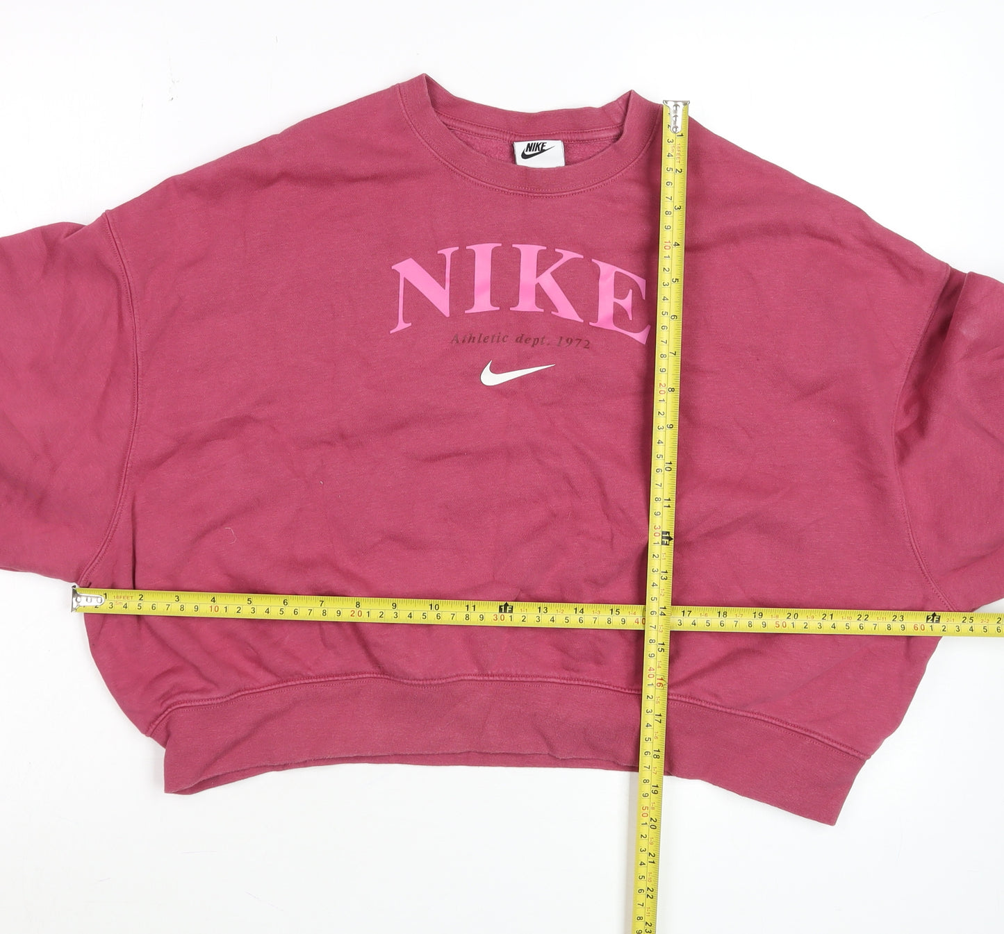 Nike Womens Pink Crew Neck Pullover Sweatshirt XL Relaxed Fit
