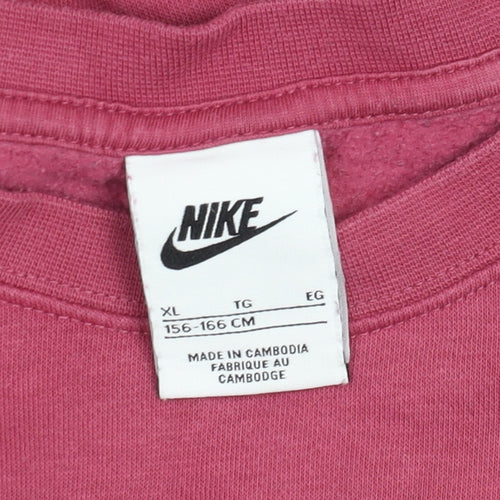 Nike Womens Pink Crew Neck Pullover Sweatshirt XL Relaxed Fit