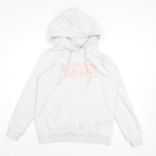 Vans Womens Grey Pullover Hoodie Medium Cotton Blend Logo Casual
