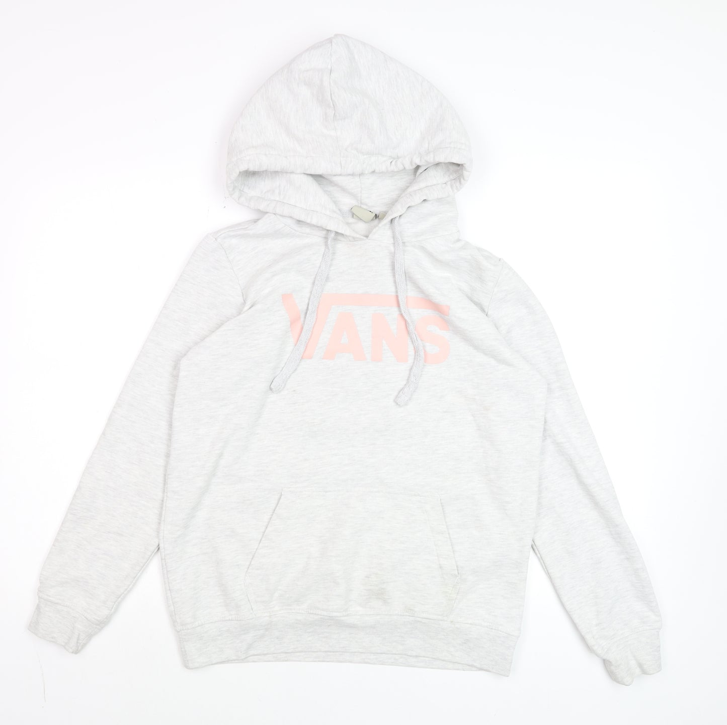 Vans Womens Grey Pullover Hoodie Medium Cotton Blend Logo Casual
