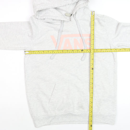 Vans Womens Grey Pullover Hoodie Medium Cotton Blend Logo Casual