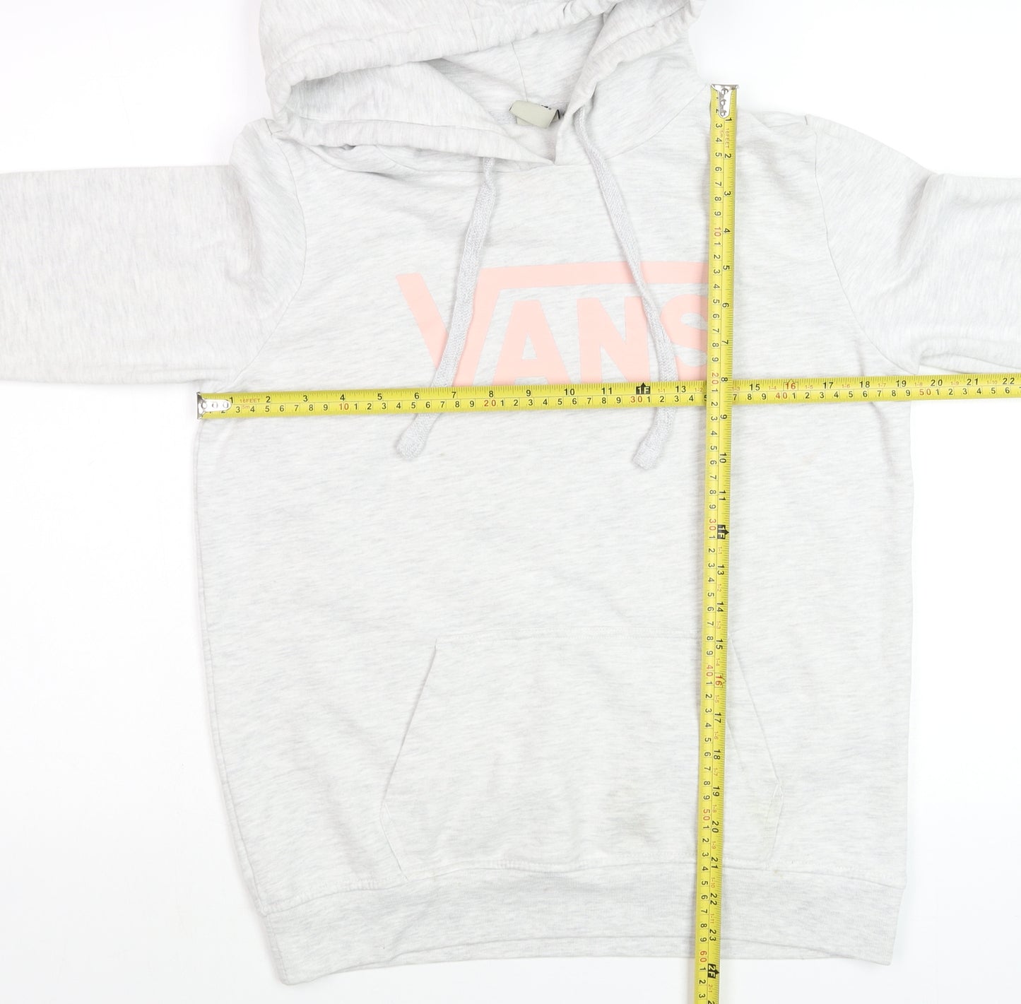 Vans Womens Grey Pullover Hoodie Medium Cotton Blend Logo Casual