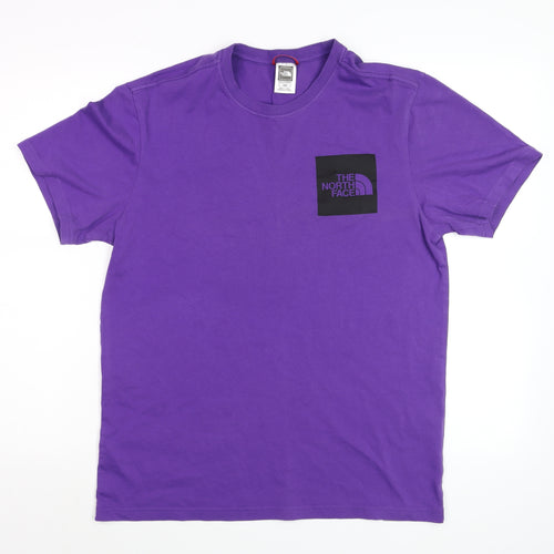 The North Face Men's Purple Cotton Crew Neck T-Shirt Medium