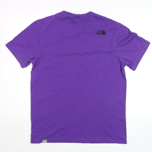 The North Face Men's Purple Cotton Crew Neck T-Shirt Medium