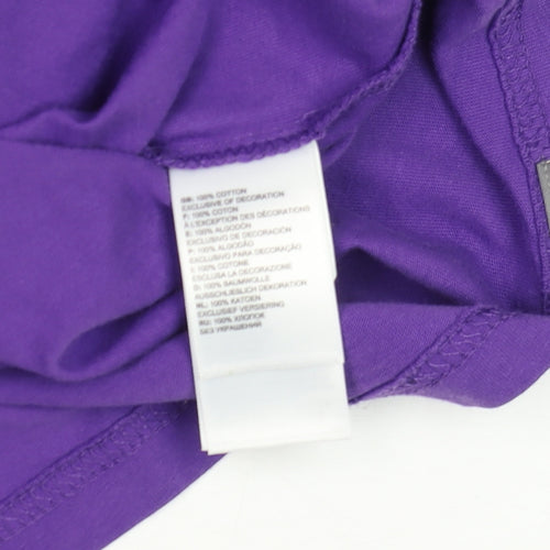 The North Face Men's Purple Cotton Crew Neck T-Shirt Medium