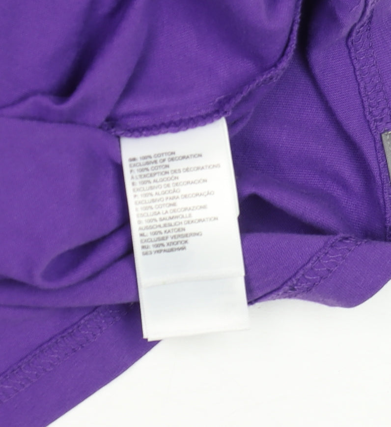The North Face Men's Purple Cotton Crew Neck T-Shirt Medium
