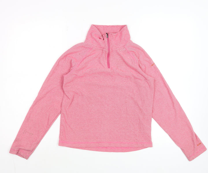 Trespass Girls Pink 11-12 Years Pullover 1/2 Zip Sweatshirt Top