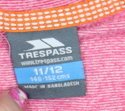 Trespass Girls Pink 11-12 Years Pullover 1/2 Zip Sweatshirt Top