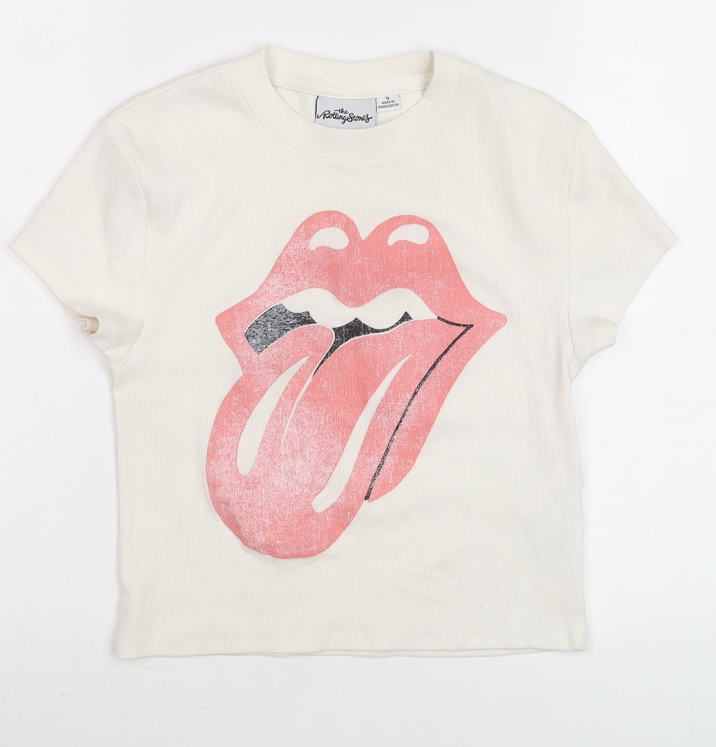 The Rolling Stones Women's Ivory Graphic T-Shirt Size S