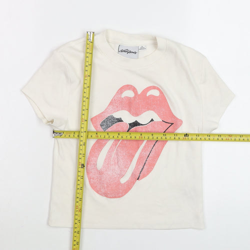 The Rolling Stones Women's Ivory Graphic T-Shirt Size S