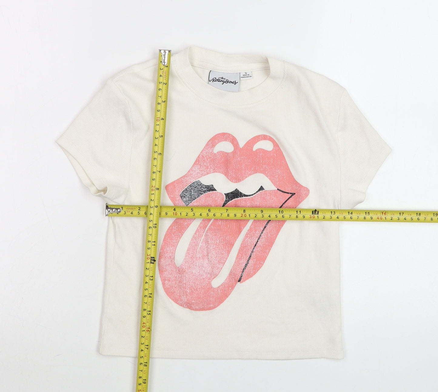 The Rolling Stones Women's Ivory Graphic T-Shirt Size S