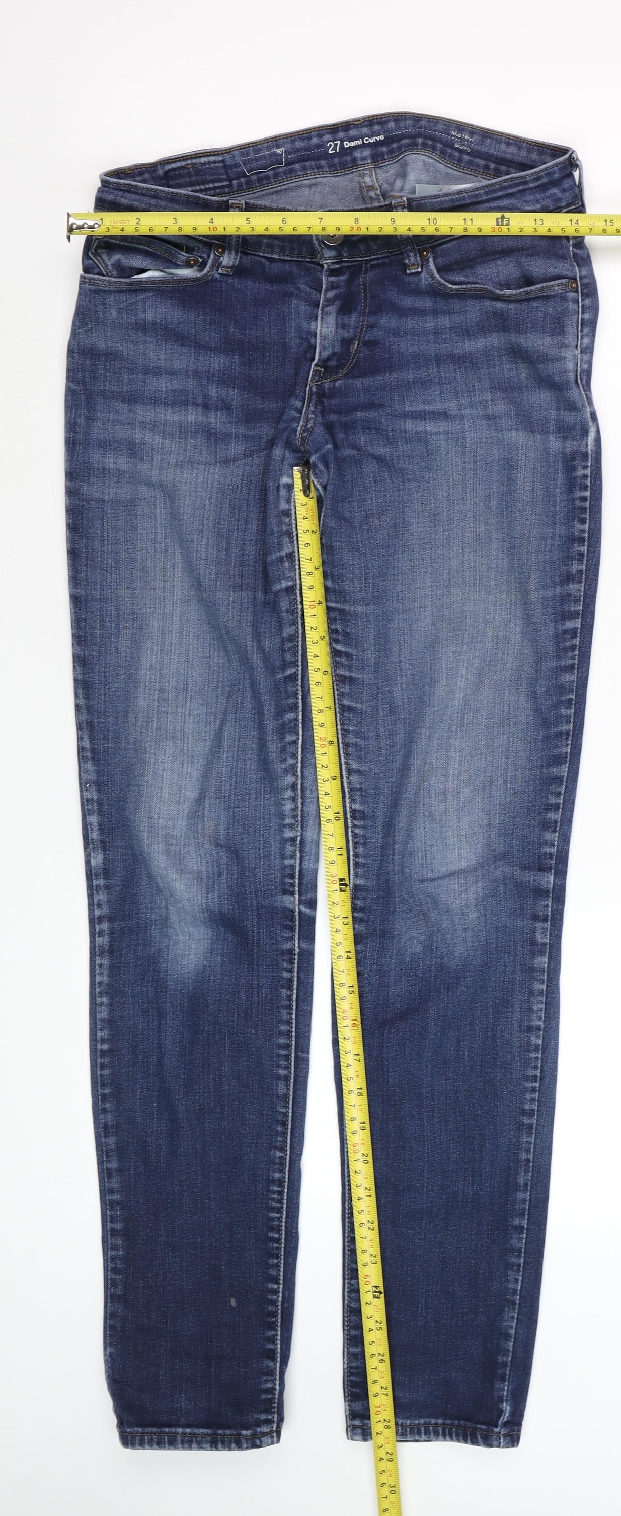 Levi's Women's Blue Size 8 Demi Curve Mid Rise Skinny Jeans