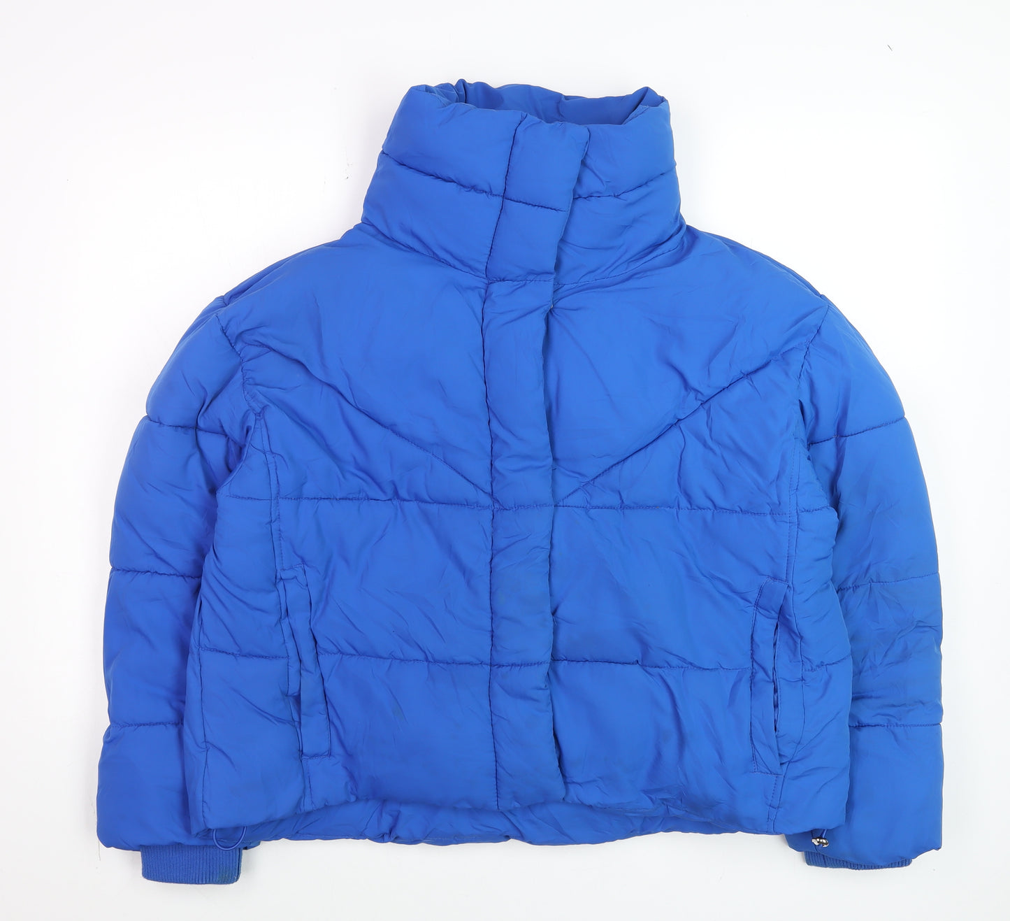 Topshop Women's Blue Puffer Jacket Size 14 Polyester Winter Coat