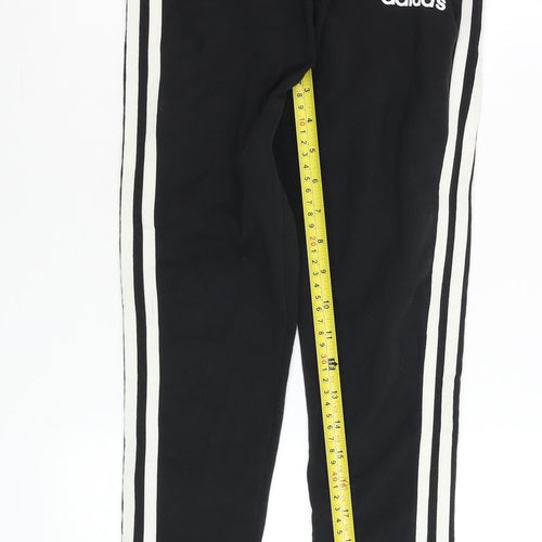 Adidas Womens Black Size 8 Slim Fit 3-Stripes Leggings