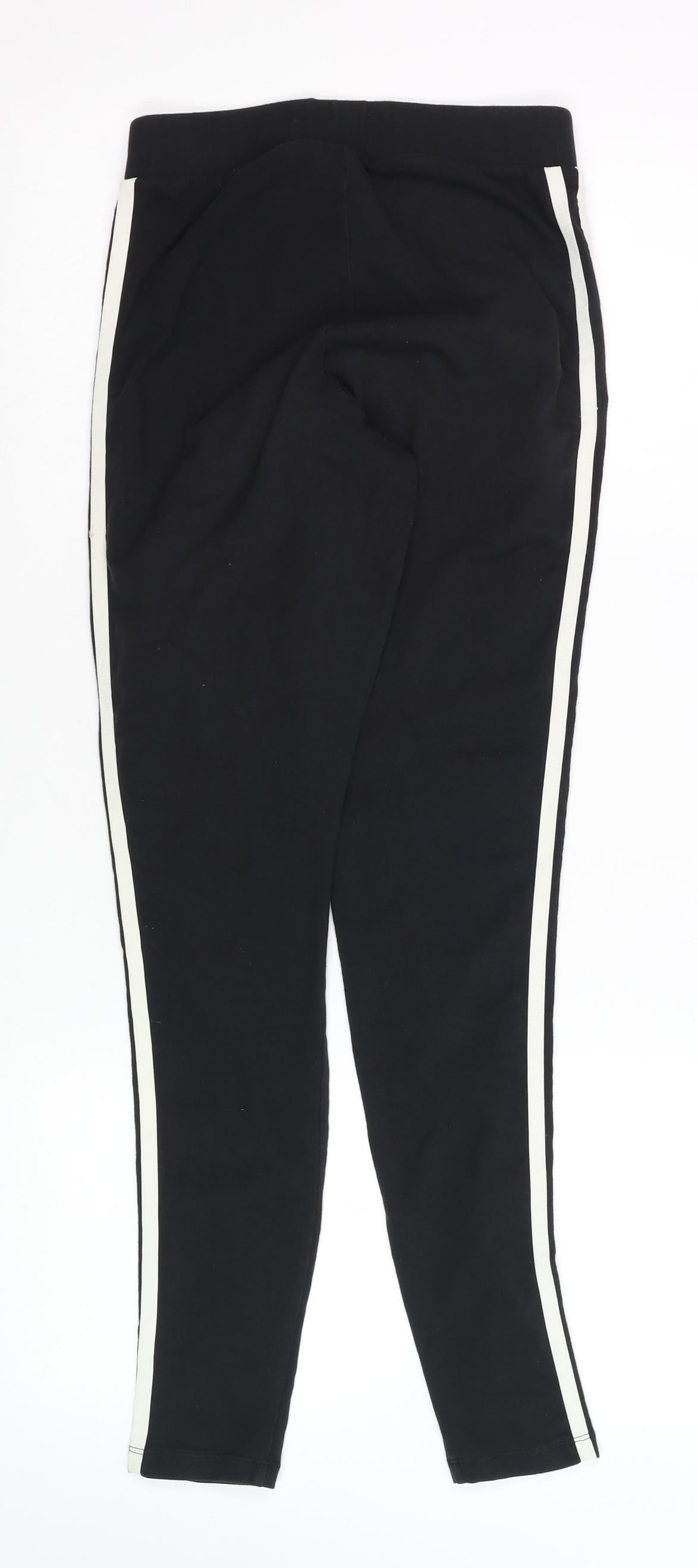 Adidas Womens Black Size 8 Slim Fit 3-Stripes Leggings