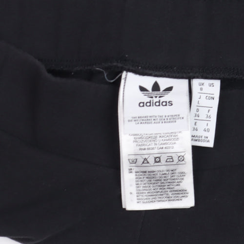 Adidas Womens Black Size 8 Slim Fit 3-Stripes Leggings