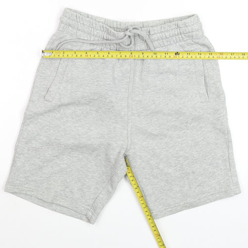 H&M Men Grey XS Sweat Shorts Elastic Waist Drawstring Casual Jersey