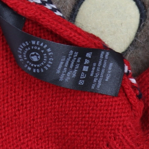 George Men Red Reindeer Christmas Jumper 2XL Crew Neck Knit