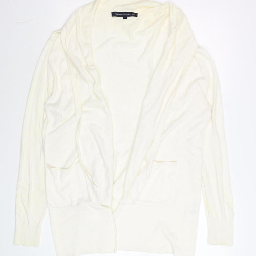 French Connection Women’s Ivory Long Sleeve Open Knit Cardigan L