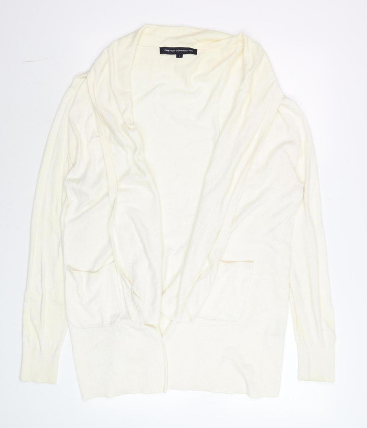 French Connection Women’s Ivory Long Sleeve Open Knit Cardigan L