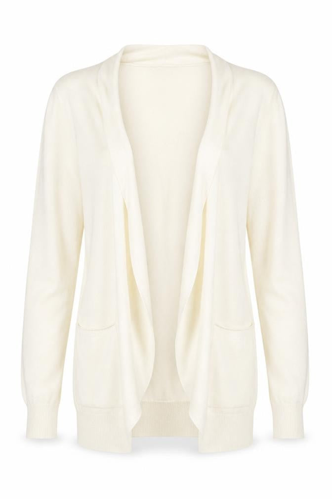French Connection Women’s Ivory Long Sleeve Open Knit Cardigan L