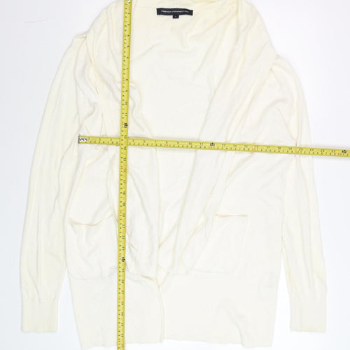 French Connection Women’s Ivory Long Sleeve Open Knit Cardigan L
