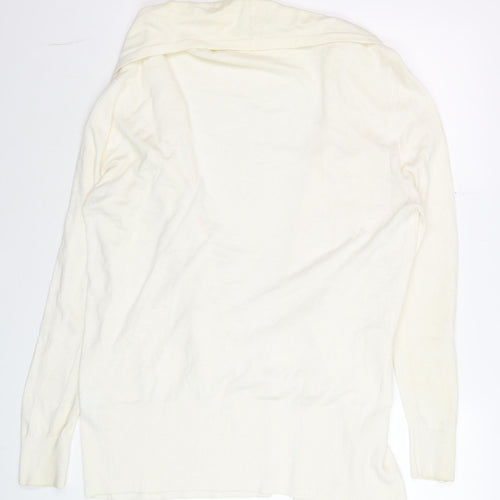 French Connection Women’s Ivory Long Sleeve Open Knit Cardigan L