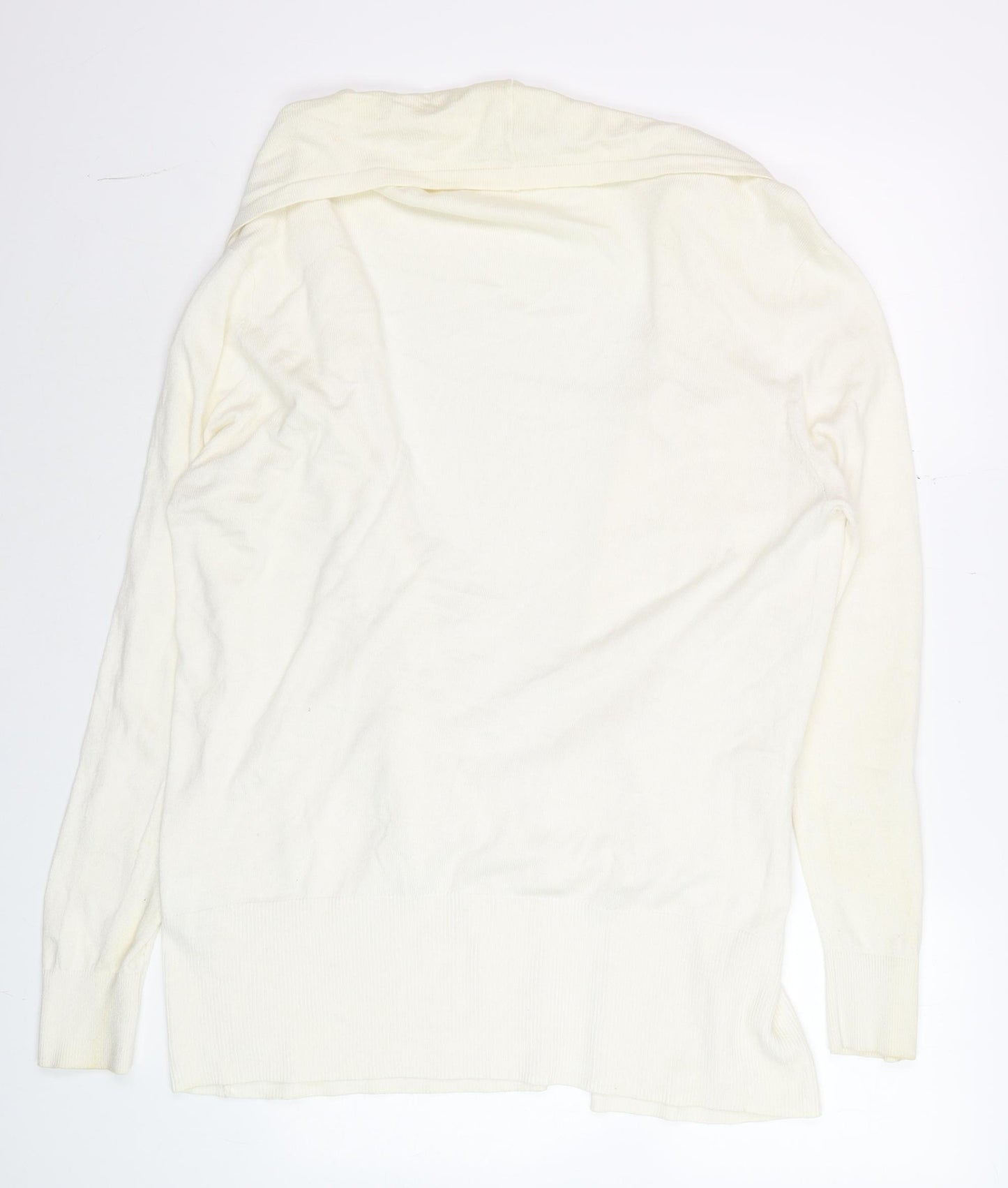 French Connection Women’s Ivory Long Sleeve Open Knit Cardigan L
