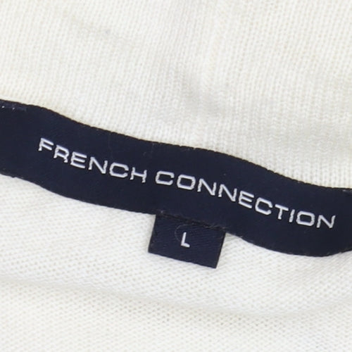 French Connection Women’s Ivory Long Sleeve Open Knit Cardigan L