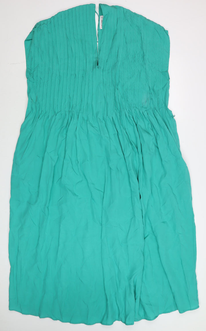 Gallery Women’s Green Size 16 Sleeveless A-Line Knee Length Dress