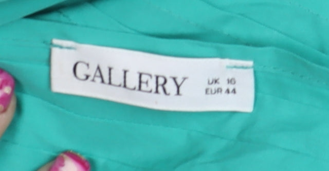 Gallery Women’s Green Size 16 Sleeveless A-Line Knee Length Dress