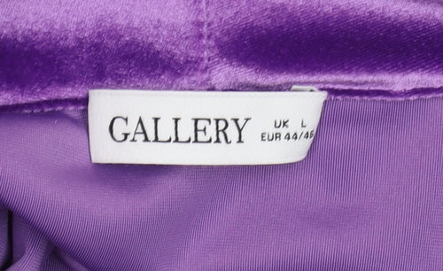 Gallery Women’s Purple Velvet Cowl Neck Sleeveless Top Size L