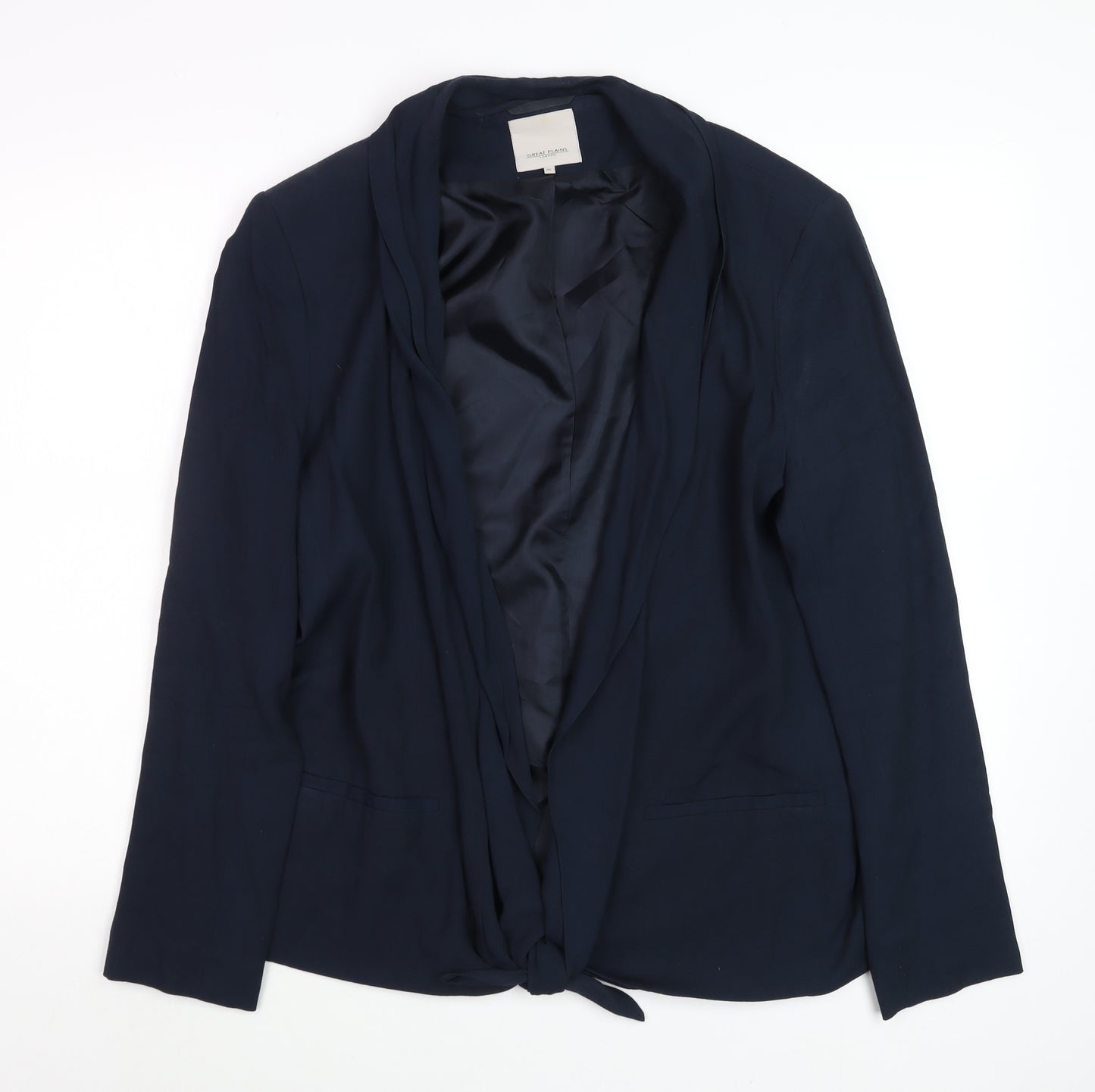 Great Plains Women Blue XL Blazer Shawl Collar Single-Breasted Jacket