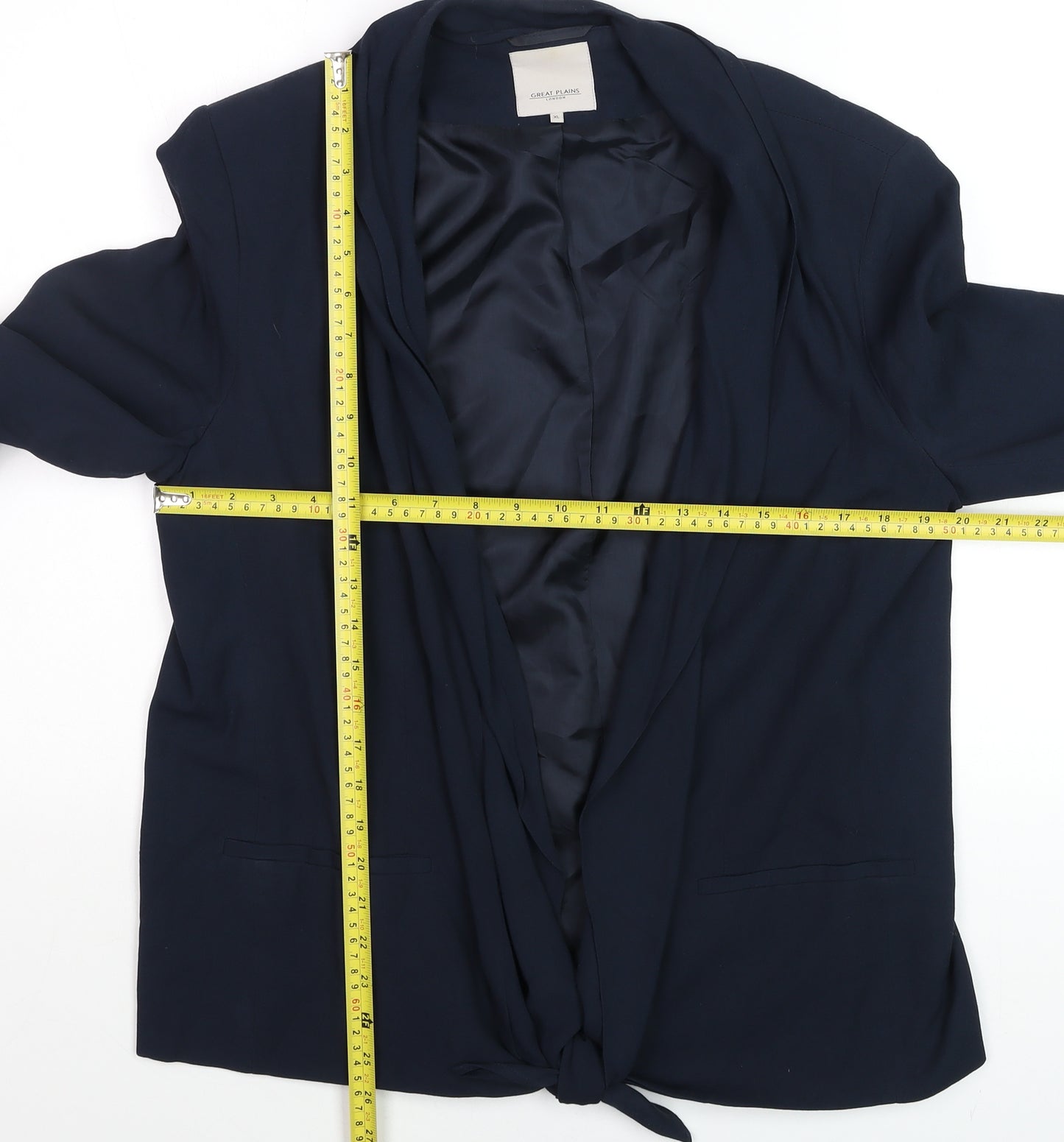 Great Plains Women Blue XL Blazer Shawl Collar Single-Breasted Jacket