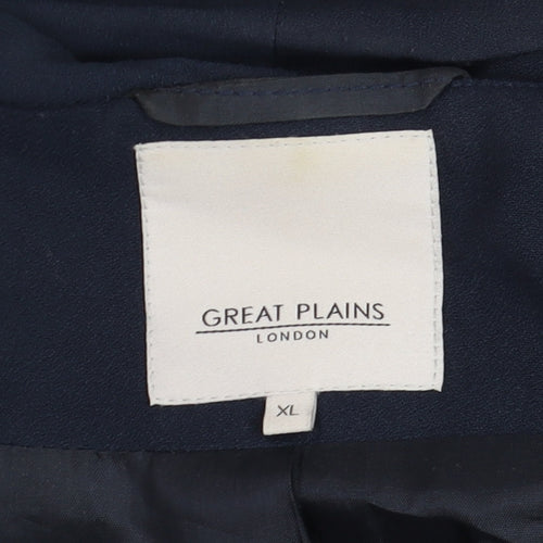 Great Plains Women Blue XL Blazer Shawl Collar Single-Breasted Jacket