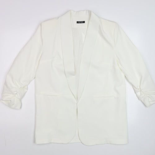 Nasty Gal Women's White Shawl Collar Longline Tuxedo Blazer Size 16