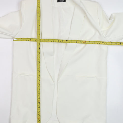 Nasty Gal Women's White Shawl Collar Longline Tuxedo Blazer Size 16