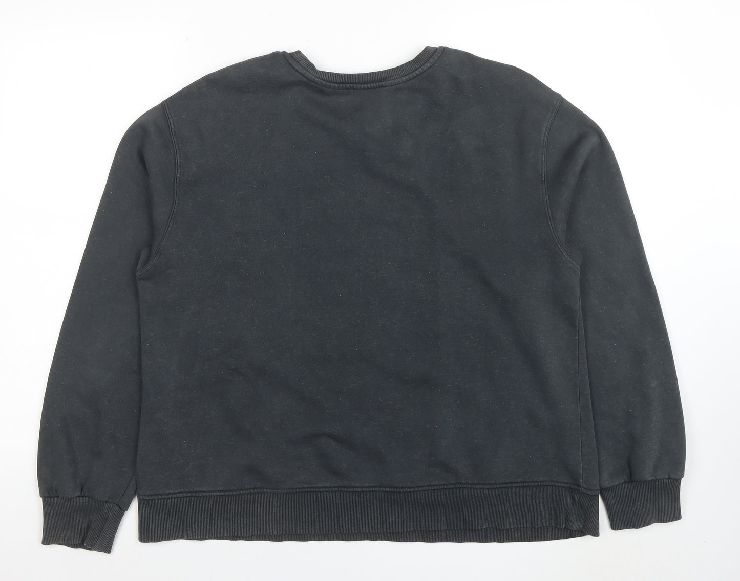 Zara Women Black Studded Pullover Sweatshirt Size M Cotton Blend