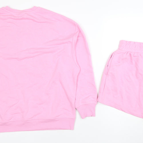 Smiley World Womens Pink XS Sweatshirt & Shorts Set Casual Loungewear