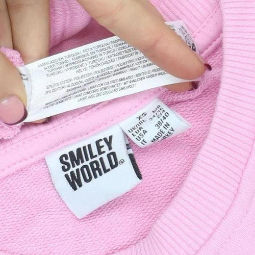 Smiley World Womens Pink XS Sweatshirt & Shorts Set Casual Loungewear