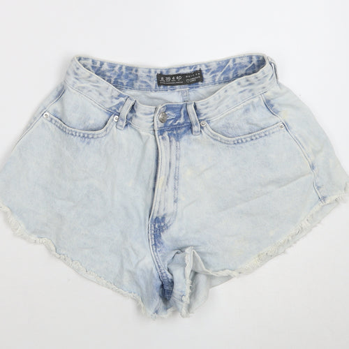 Primark Denim Co Women Blue Size 8 High Rise Cut-Off Denim Shorts