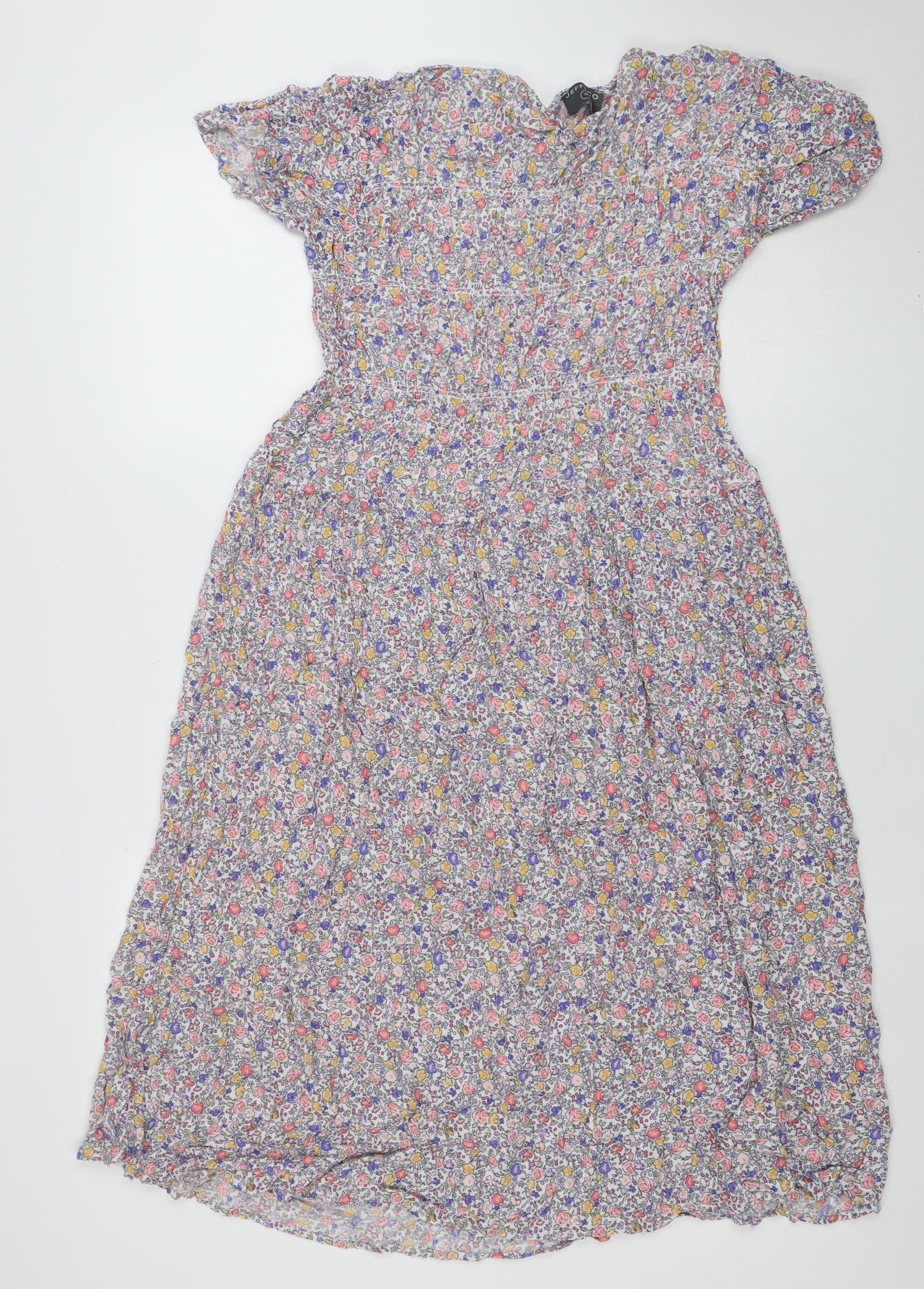 Jeff&Co Women’s Multicoloured Floral Fit & Flare Dress Size 10