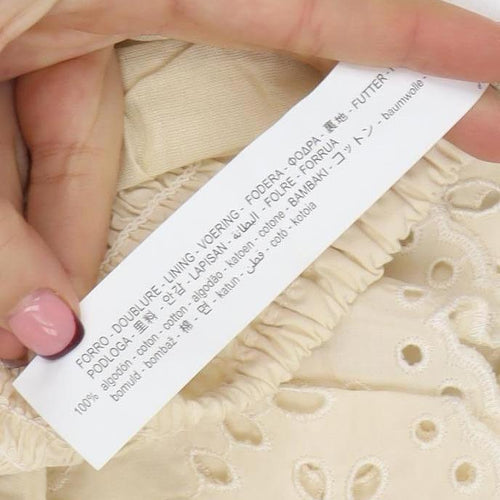 ZARA Women Beige A-Line Embroidered Cotton Short Skirt M