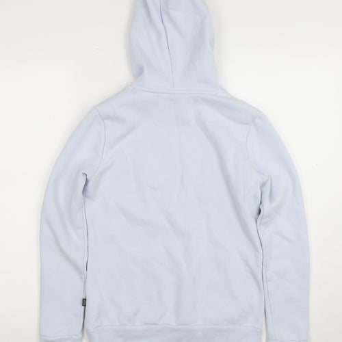 Puma Womens Light Blue XS Pullover Hoodie Cotton Blend Logo Sweatshirt