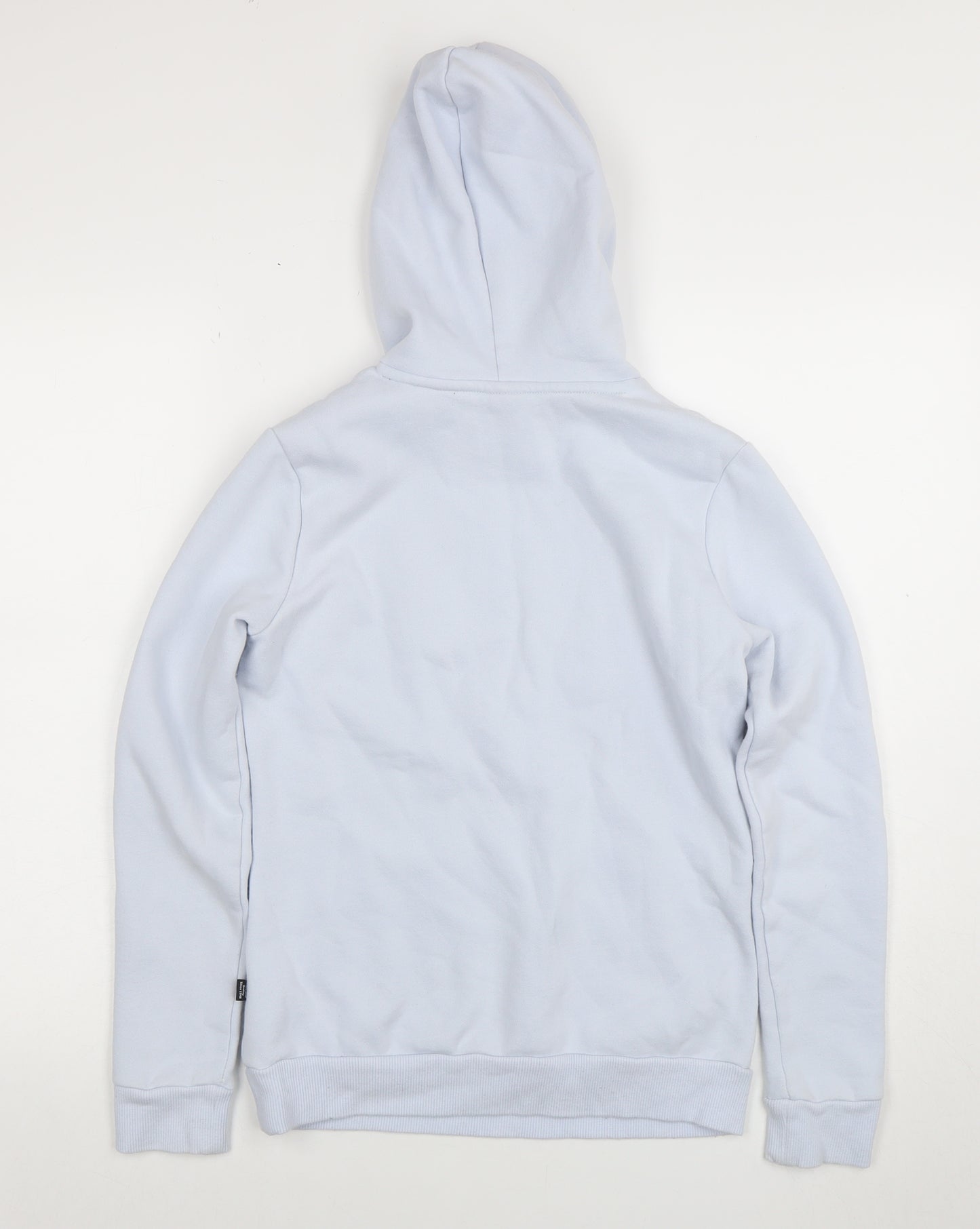 Puma Womens Light Blue XS Pullover Hoodie Cotton Blend Logo Sweatshirt