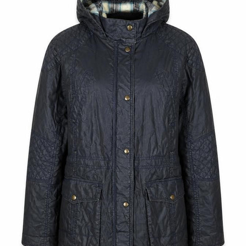 Marks and Spencer Women's Blue Hooded Parka Jacket UK 14 Belted Waterproof