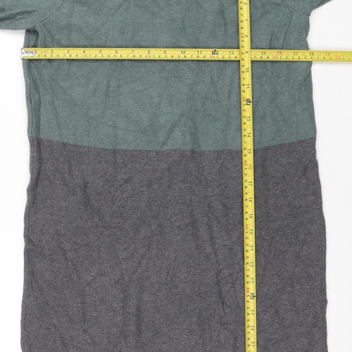Whistles Women's Green Knit Tunic Jumper Size 12 Long Sleeve Crew Neck