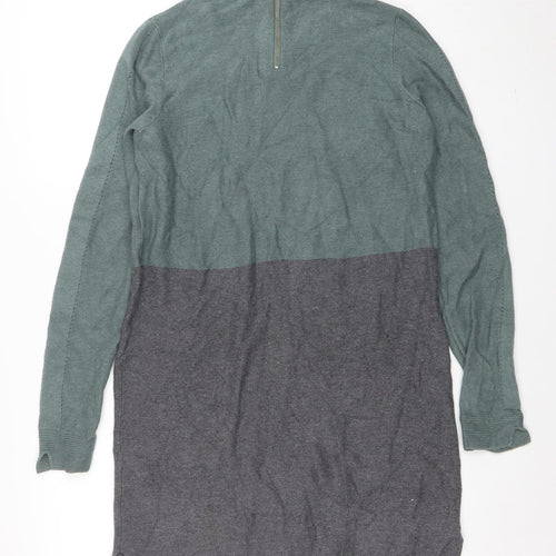 Whistles Women's Green Knit Tunic Jumper Size 12 Long Sleeve Crew Neck