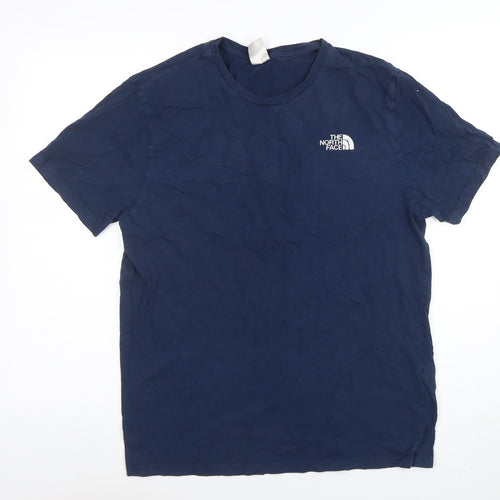 The North Face Mens Blue Cotton Crew Neck Short Sleeve T-Shirt L